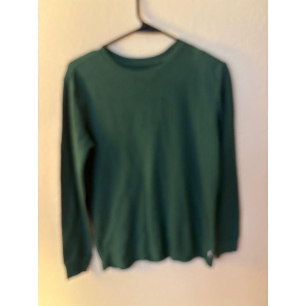 Tommy Bahama Boys XL 14 Green Waffle Knit Thermal Long Sleeve Shirt Cotton A1169